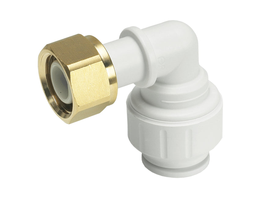 BENT TAP CONNECTOR 1/2IBSP X 15MM WHITE